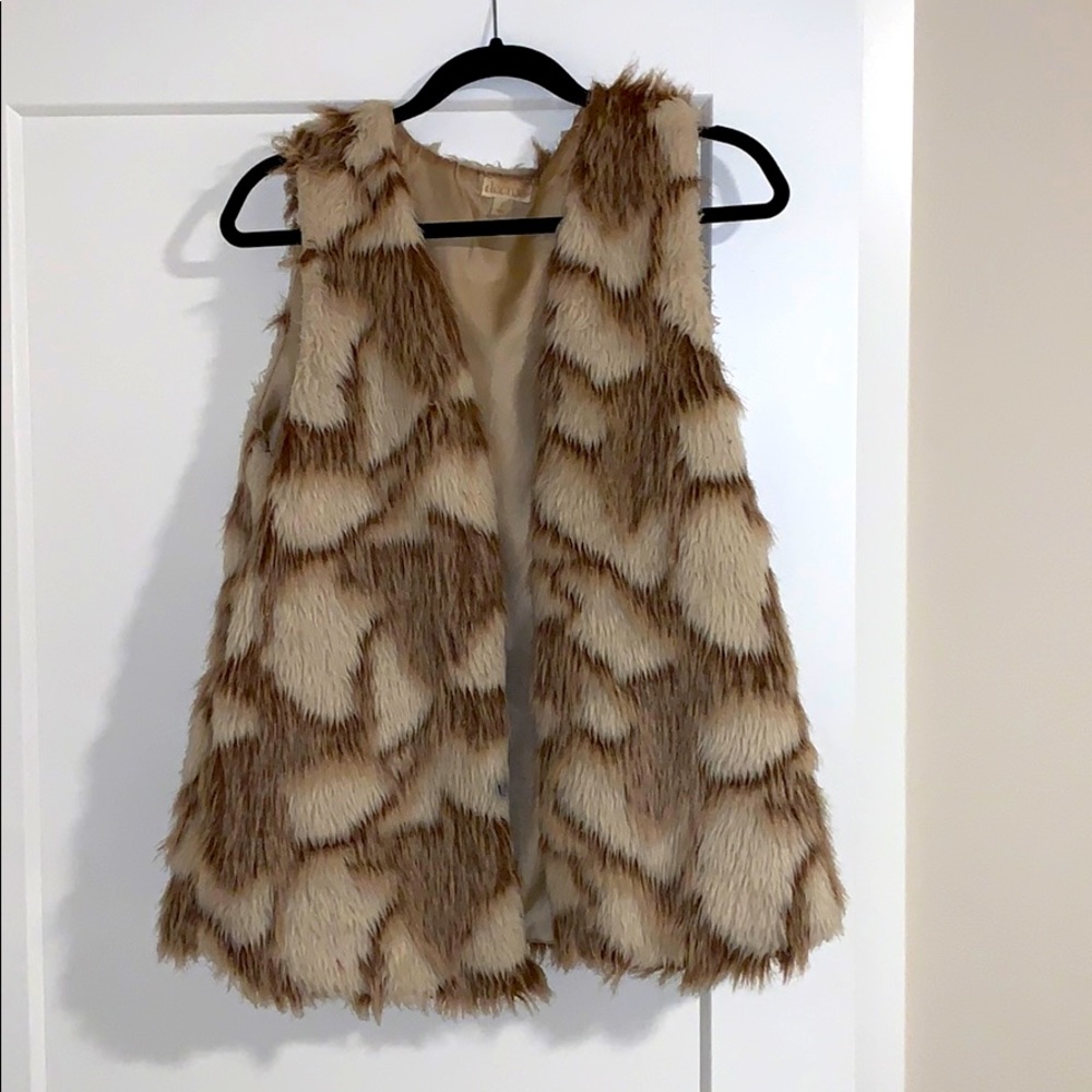 Fluffy tan vest